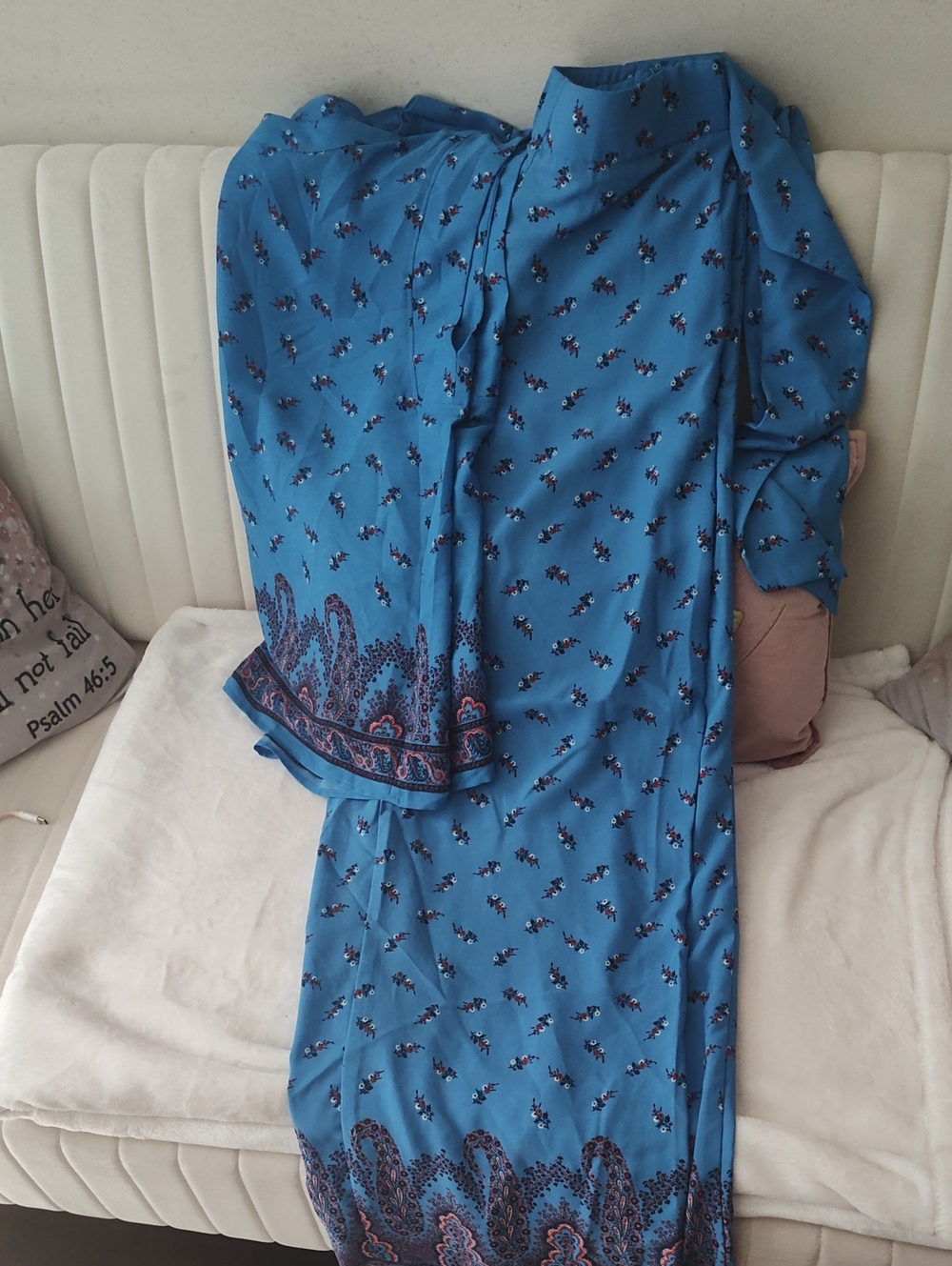 Blue Printed 2 Piece Pant Set